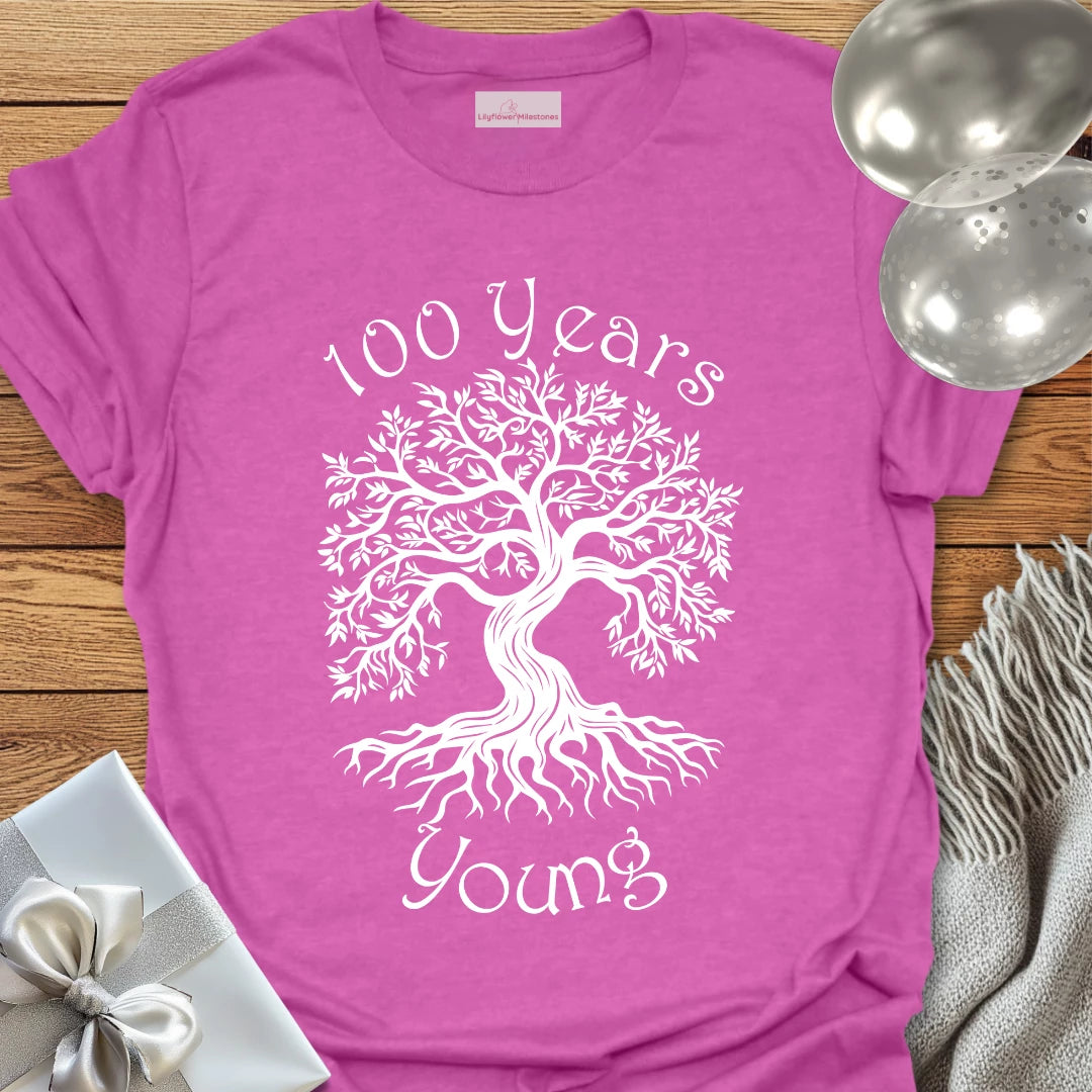 100 Years Young (Tree of Life) - 100th Birthday T-Shirt