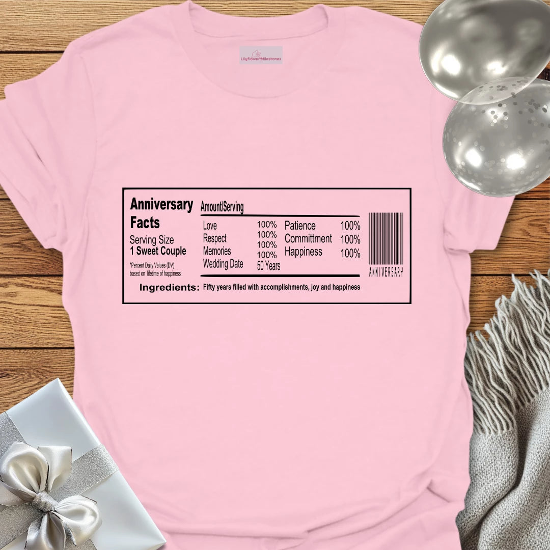 50th Anniversary Facts, Wash Label - 50th Wedding Anniversary T-Shirt