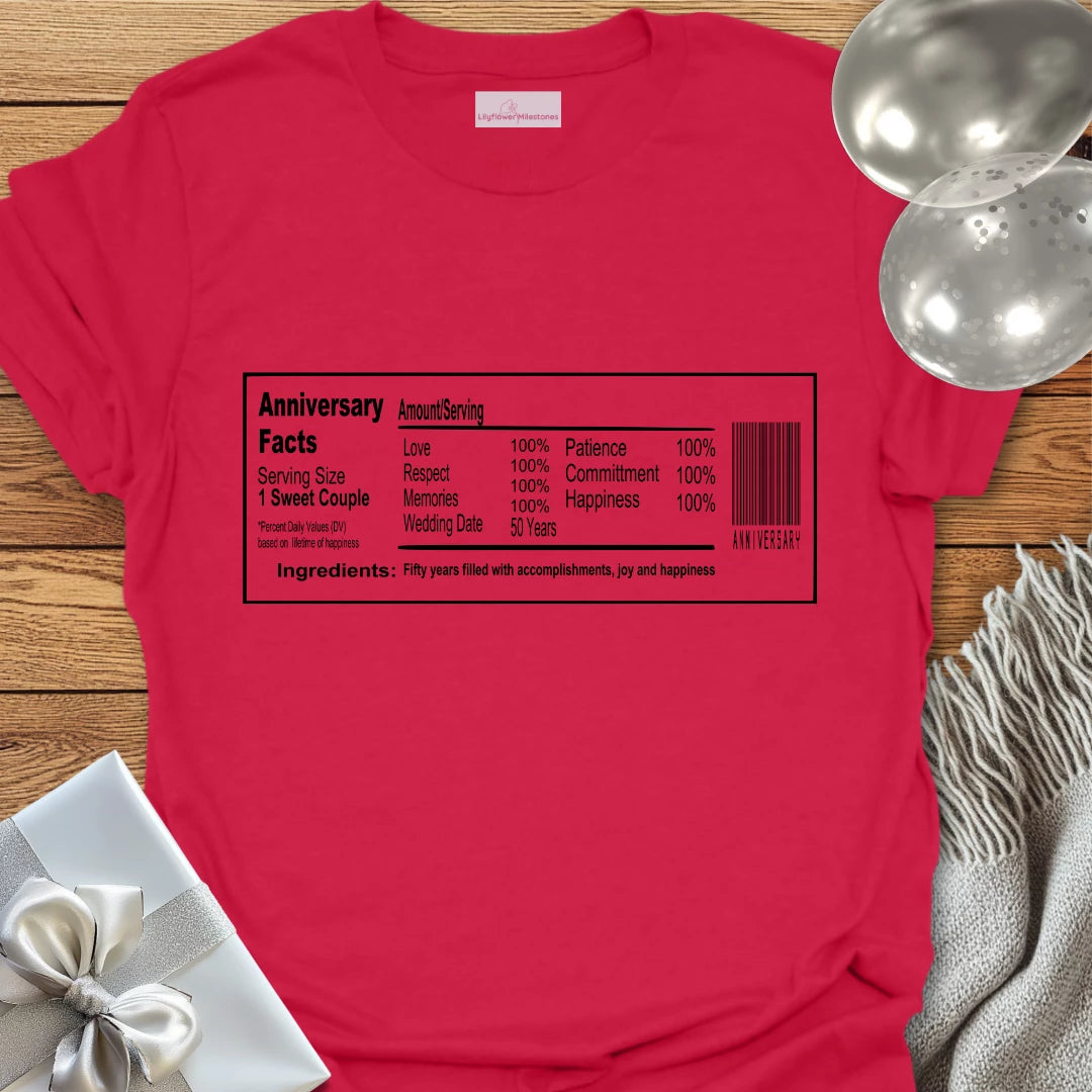 50th Anniversary Facts, Wash Label - 50th Wedding Anniversary T-Shirt