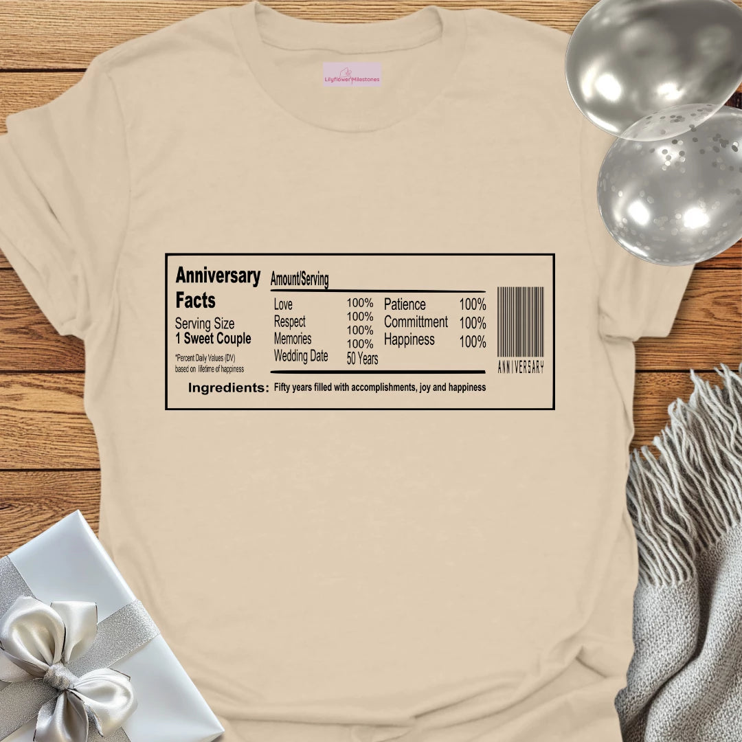 50th Anniversary Facts, Wash Label - 50th Wedding Anniversary T-Shirt