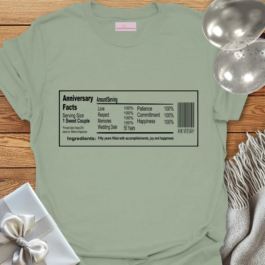 50th Anniversary Facts, Wash Label - 50th Wedding Anniversary T-Shirt