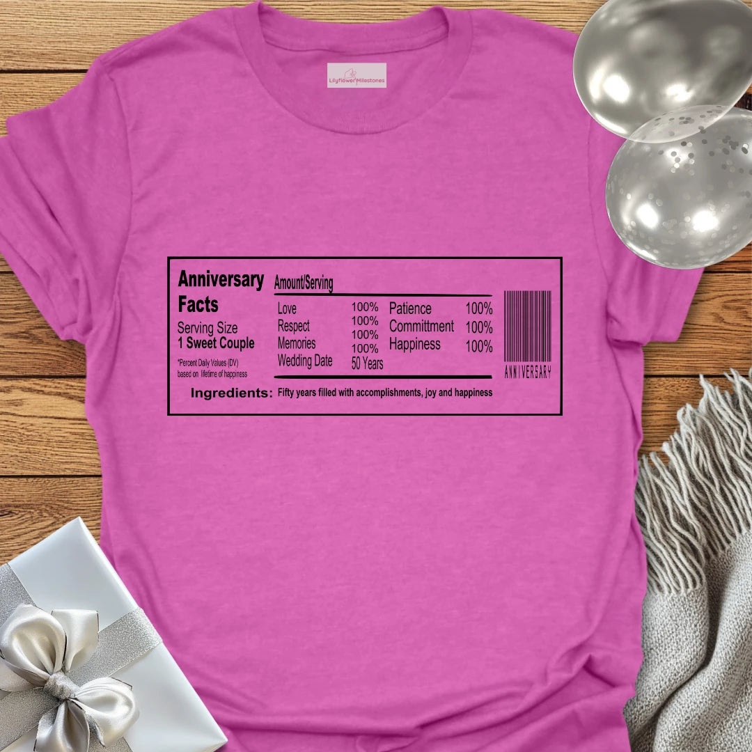 50th Anniversary Facts, Wash Label - 50th Wedding Anniversary T-Shirt