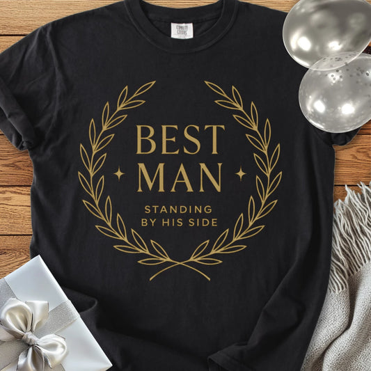 Best Man, Standing by His Side - Premium Elegance Bridal Party T-Shirt
