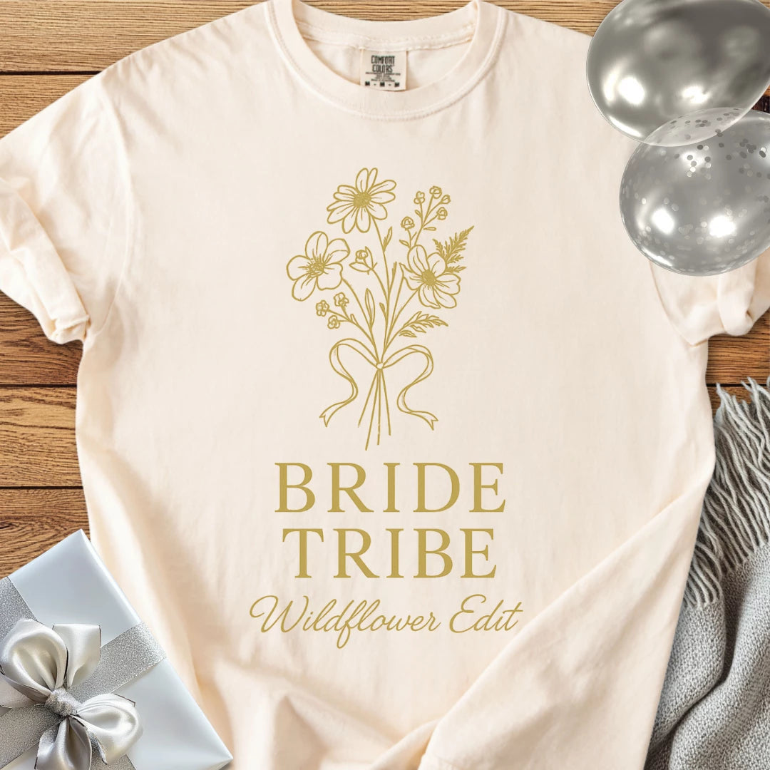 Bride Tribe, Wildflower Edit - Premium Bridal Party T-Shirt