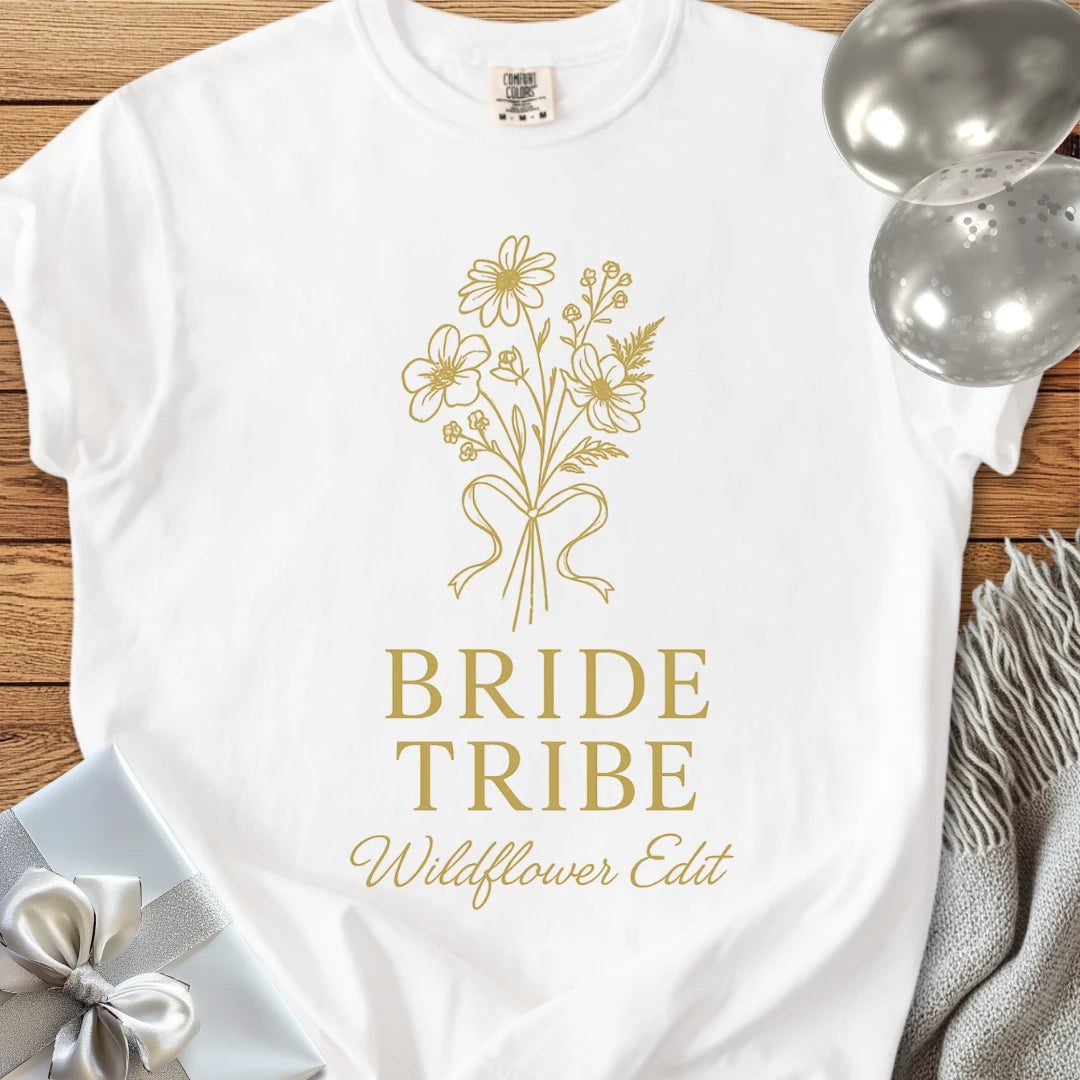 Bride Tribe, Wildflower Edit - Premium Bridal Party T-Shirt