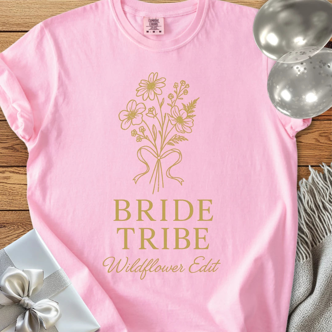Bride Tribe, Wildflower Edit - Premium Bridal Party T-Shirt