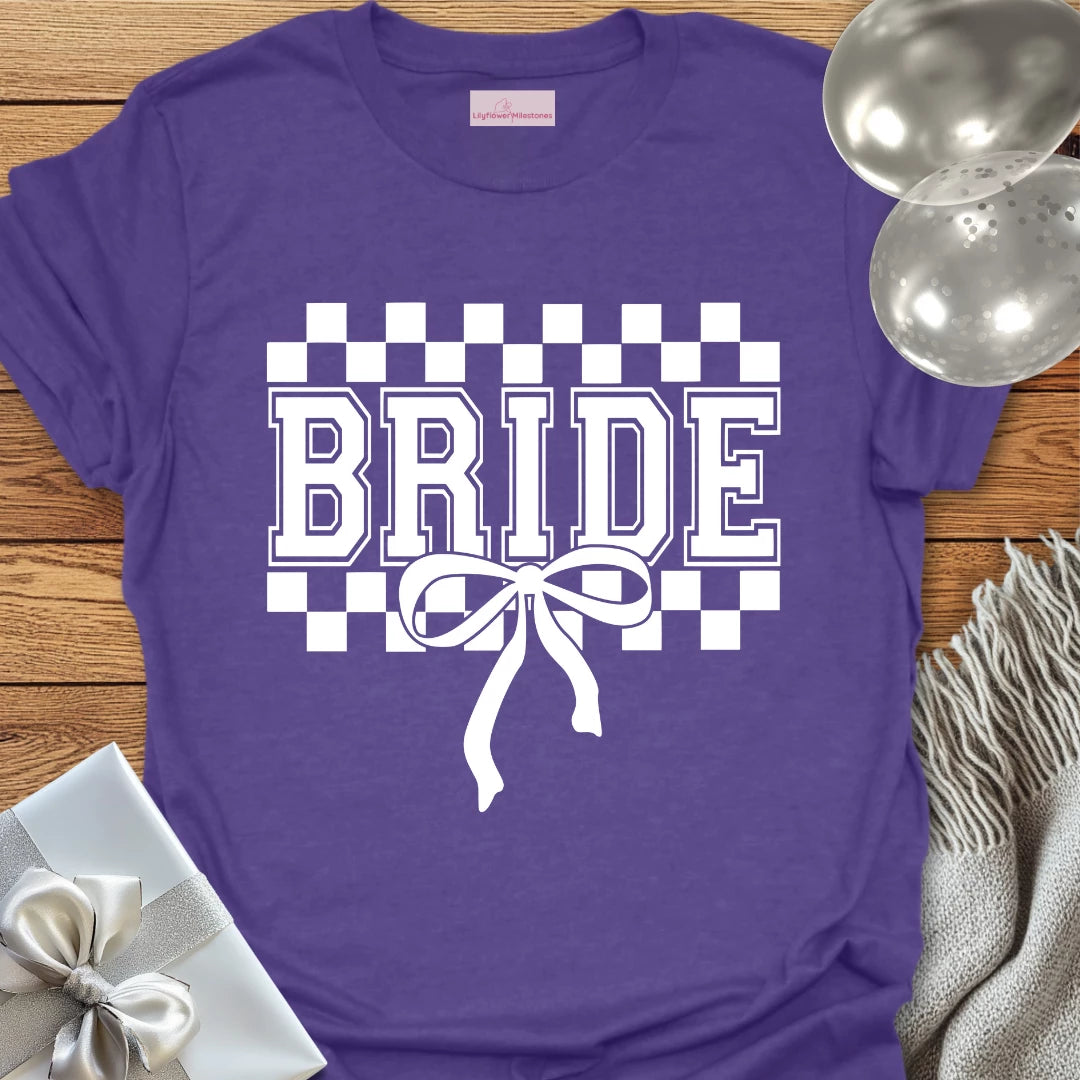 Bride (chequered) - Bridal Party T-Shirt
