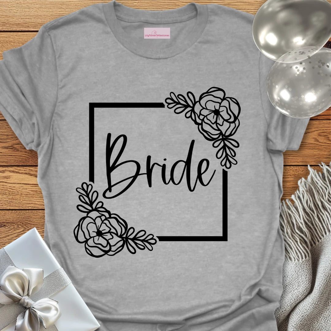 Floral Bride Bridal Party T-Shirt