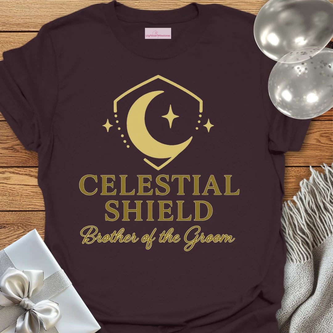 Brother of the Groom, Celestial Shield Wedding T-Shirt