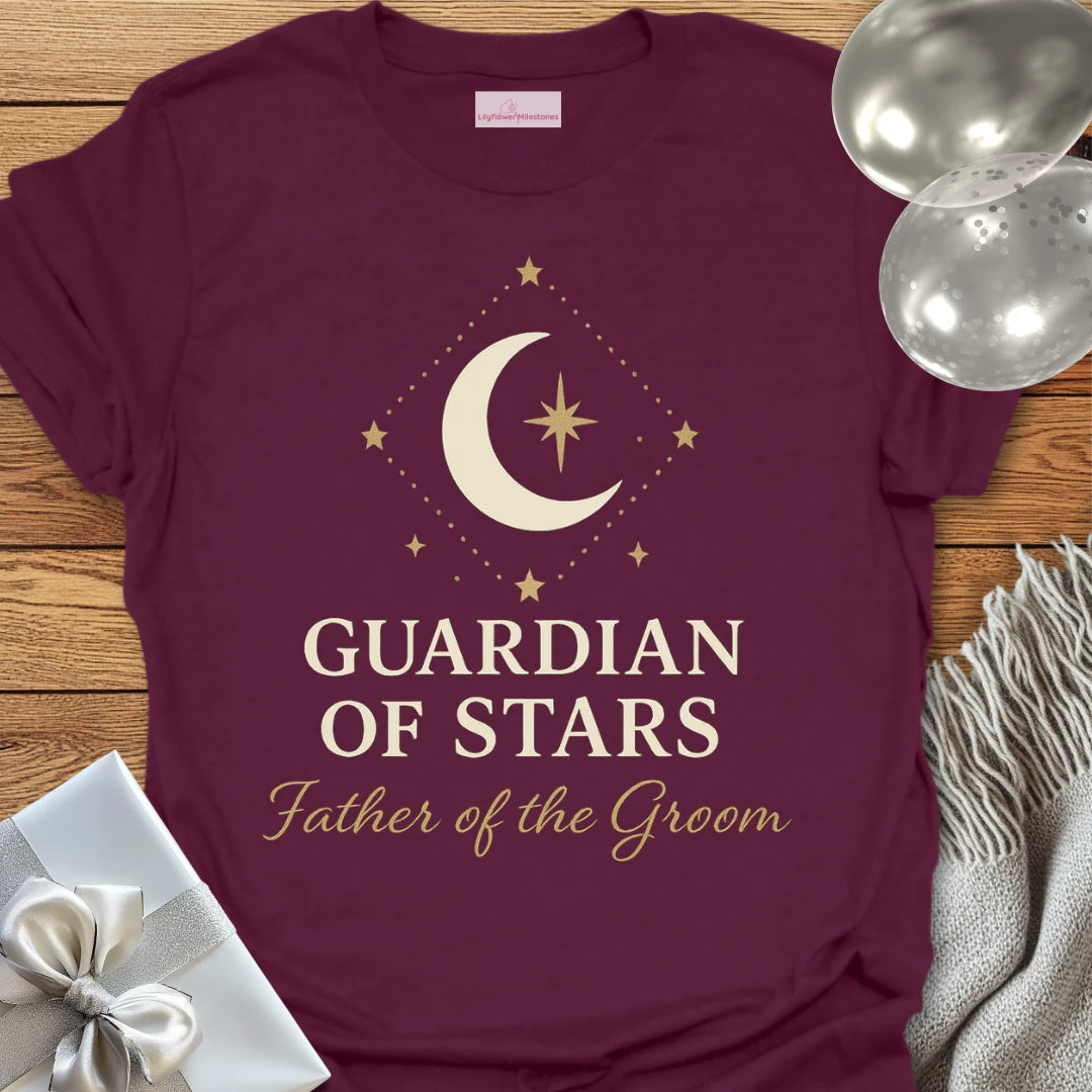 Father of the Groom, Guardian of Stars Wedding T-Shirt