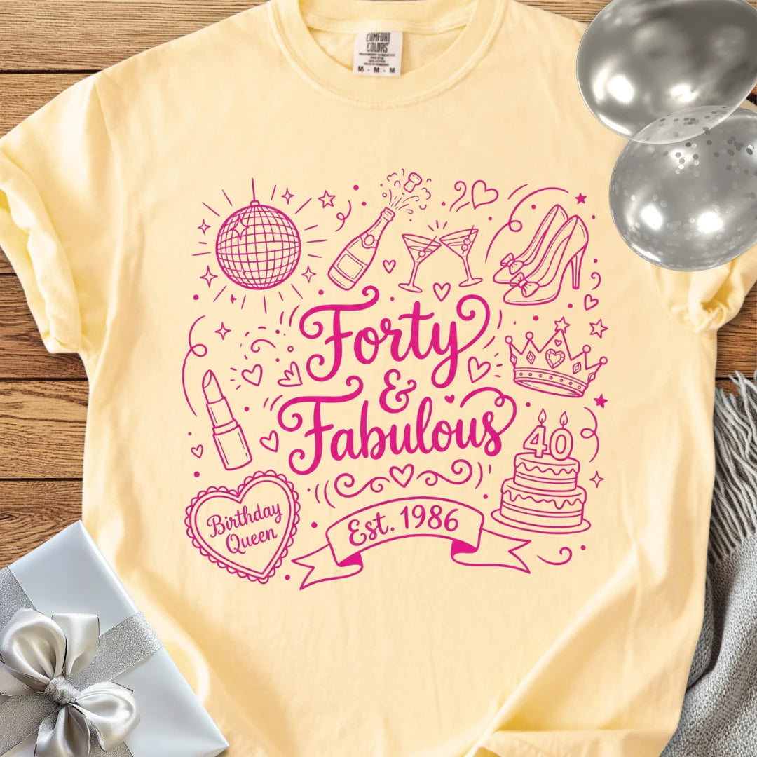 Forty & Fabulous, Est 1986 - Premium 40th Birthday T-Shirt