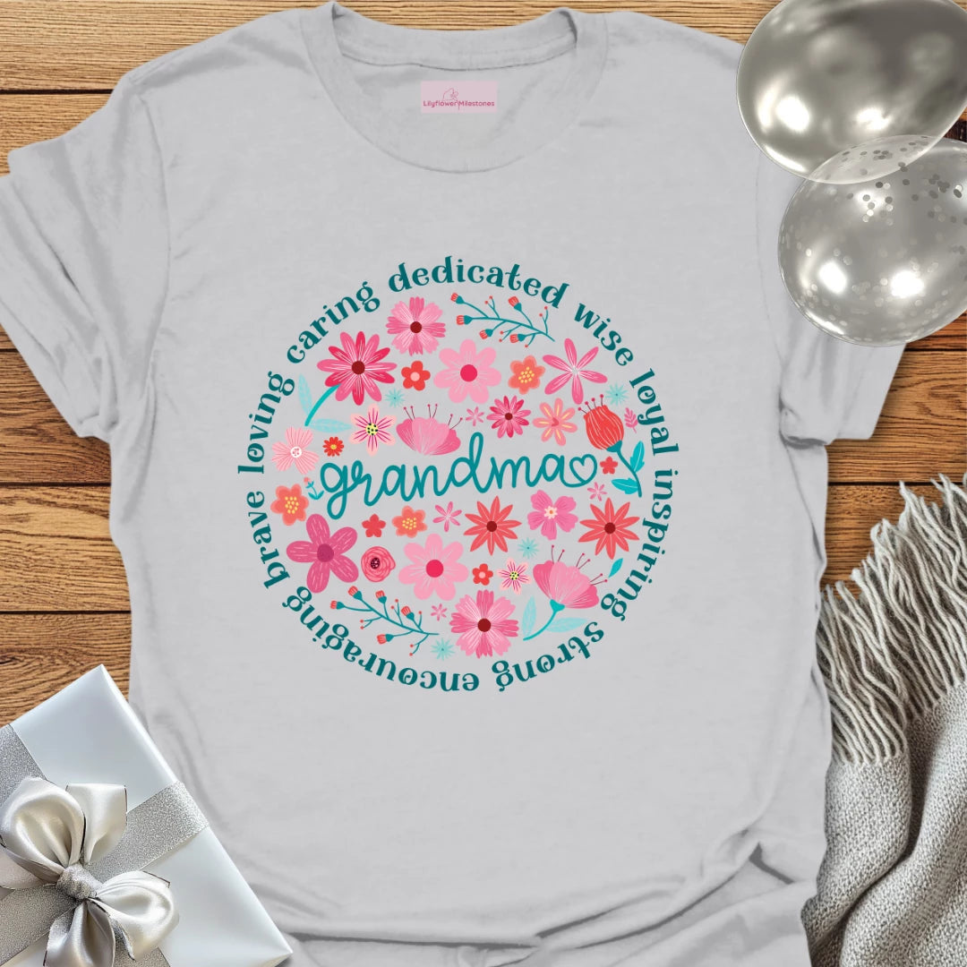 Grandma Floral Affirmations T-Shirt