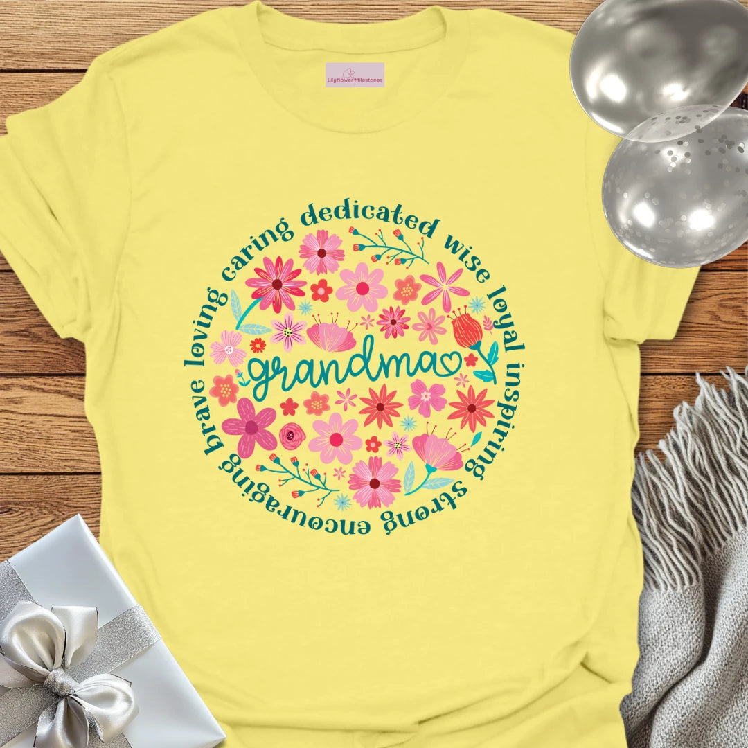 Grandma Floral Affirmations T-Shirt