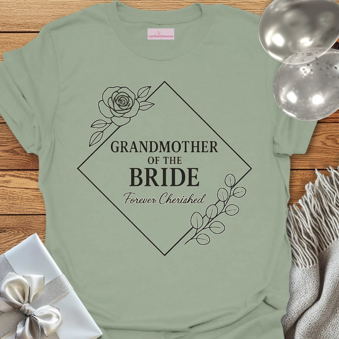 Grandmother of the Bride, Forever Cherished Wedding T-Shirt