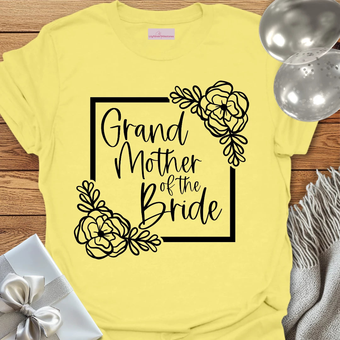 Grandmother of the Bride - Floral Bridal Party T-Shirt