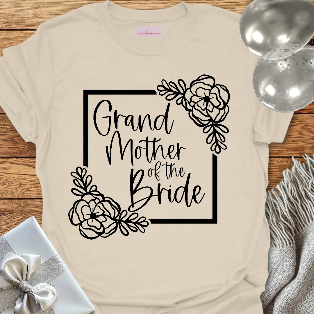 Grandmother of the Bride - Floral Bridal Party T-Shirt