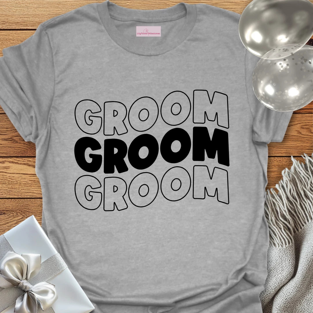 Groom T-Shirt (wavy text)