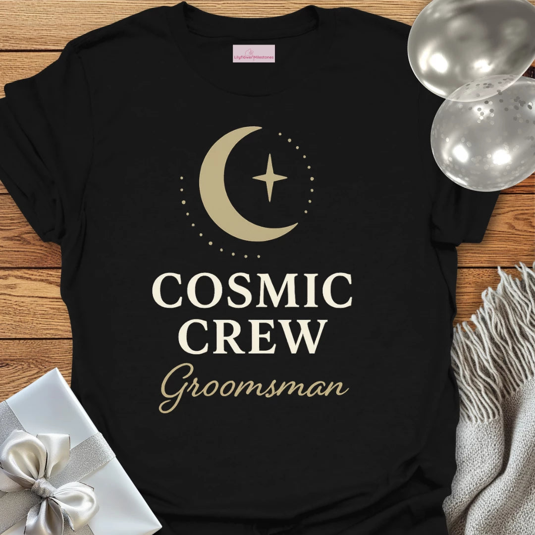 Groomsman, Cosmic Crew Wedding T-Shirt