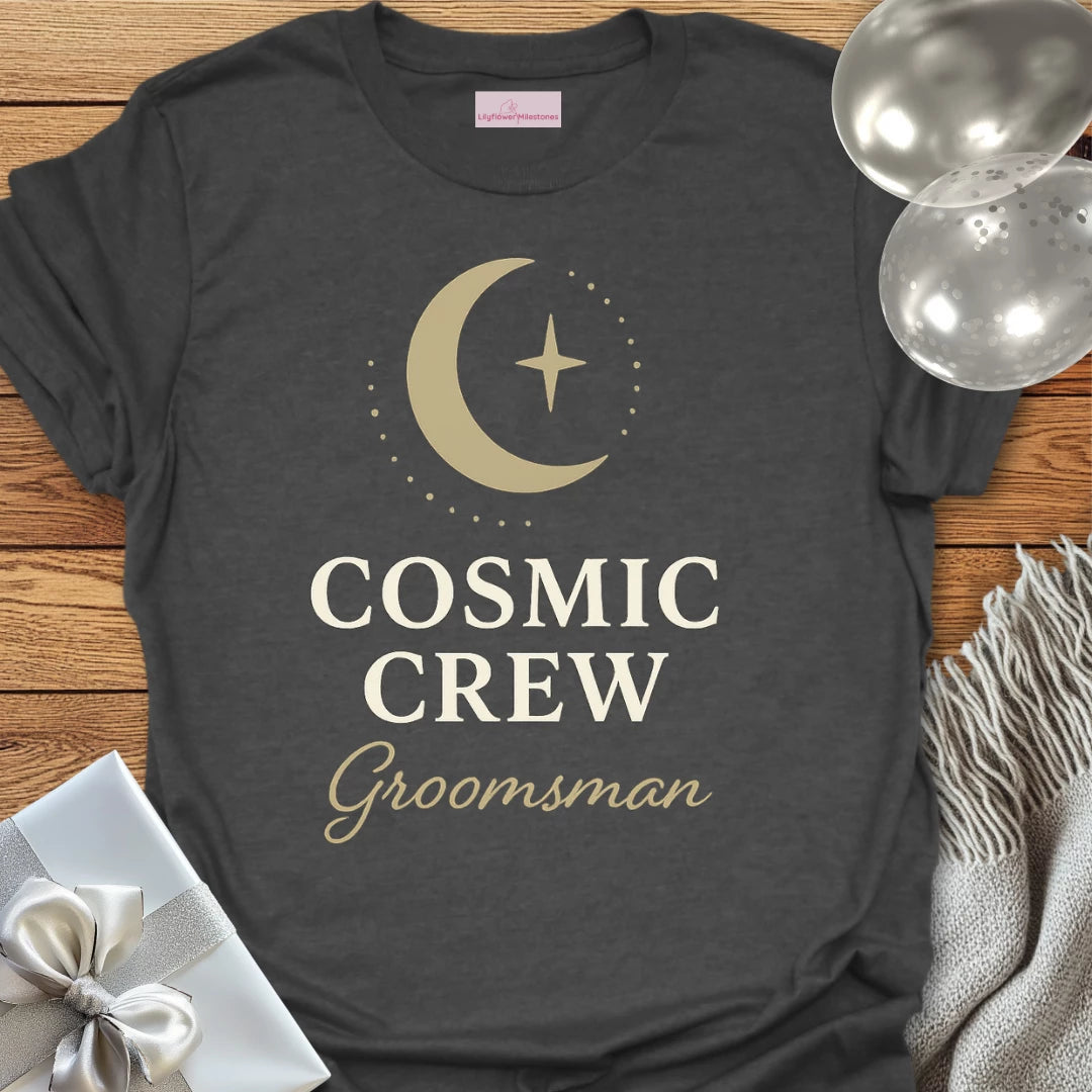 Groomsman, Cosmic Crew Wedding T-Shirt