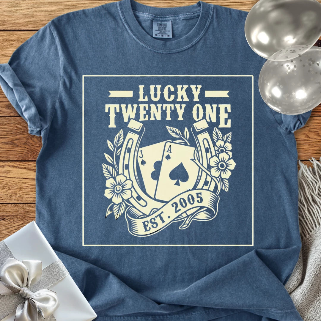 Lucky Twenty One, Est. 2005- Premium 21st Birthday T-Shirt