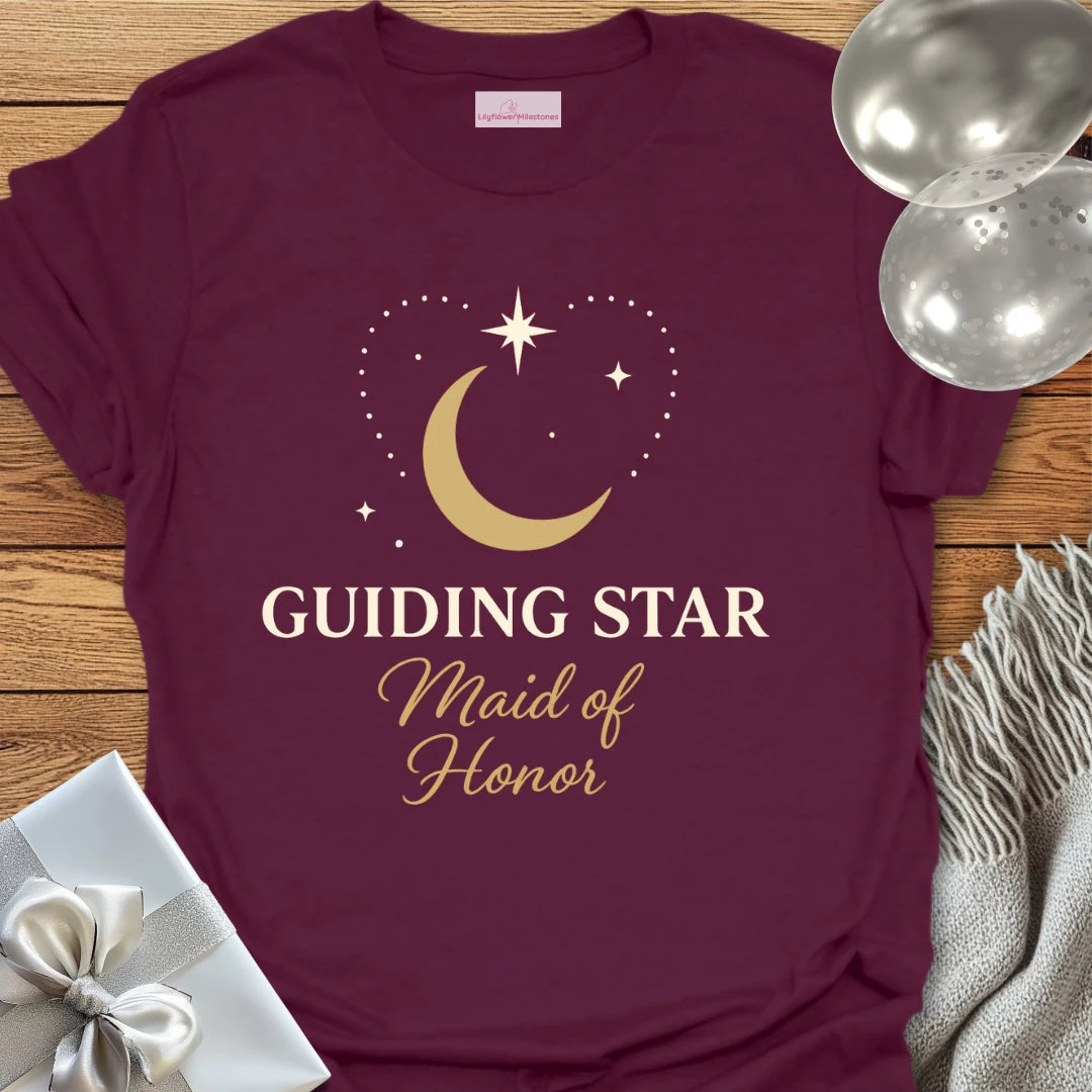 Maid of Honor, Guiding Star Wedding T-Shirt