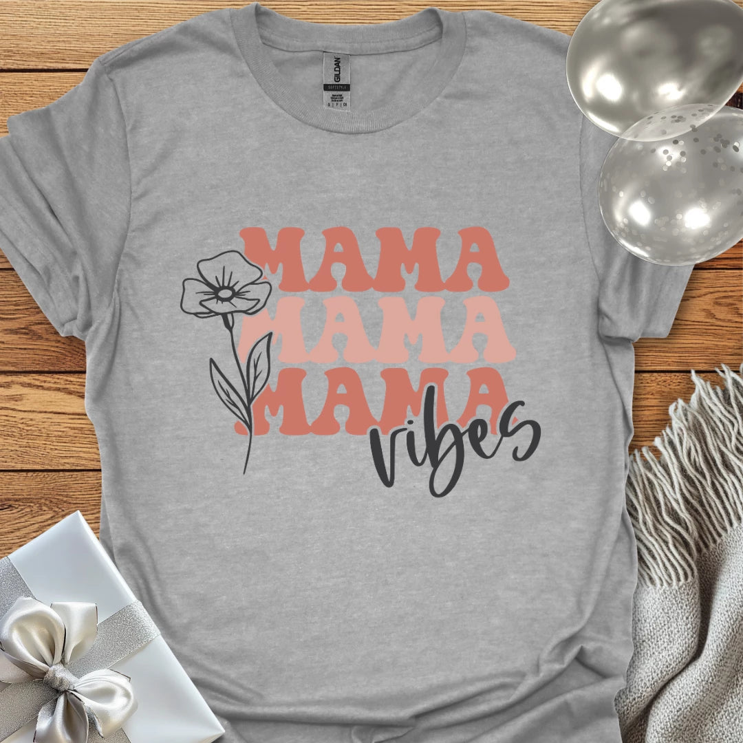 Mama Vibes (floral) - Pregnancy T-Shirt