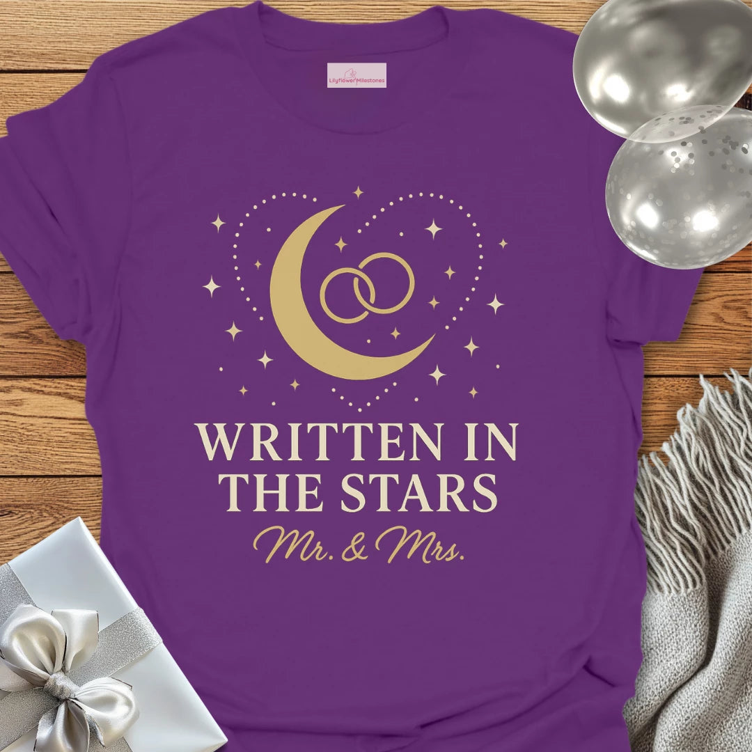 Mr & Mrs, Written in the Stars Wedding T-Shirt