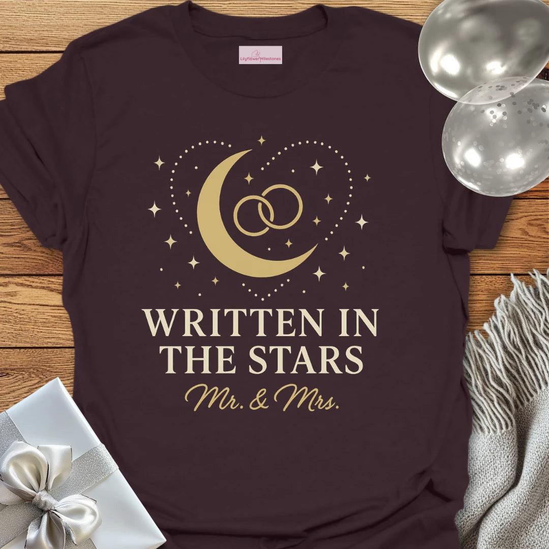 Mr & Mrs, Written in the Stars Wedding T-Shirt