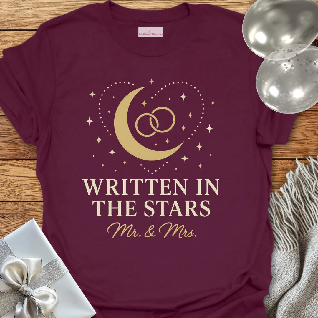 Mr & Mrs, Written in the Stars Wedding T-Shirt