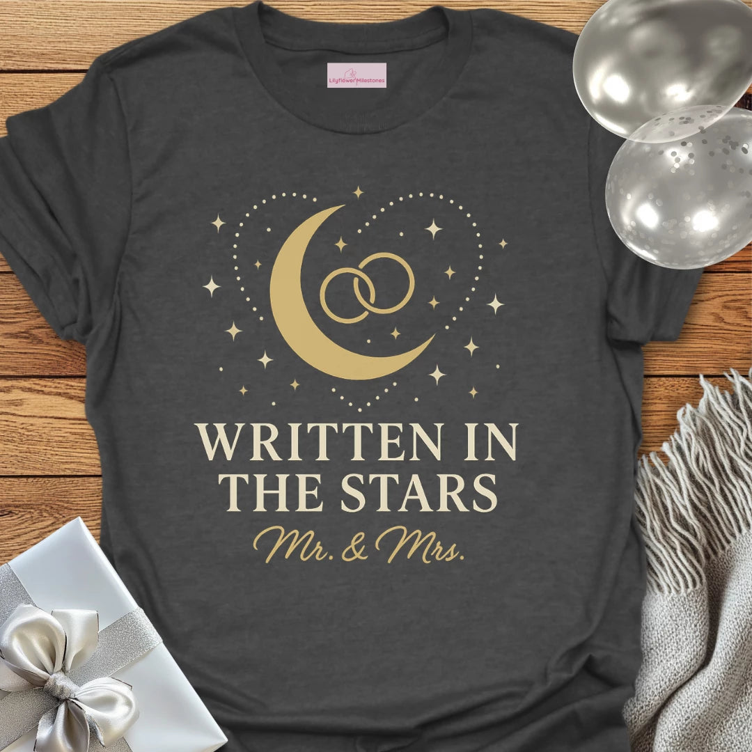 Mr & Mrs, Written in the Stars Wedding T-Shirt