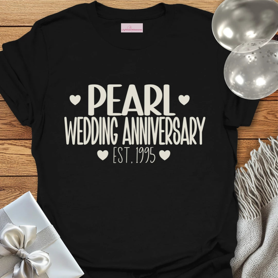 Pearl Wedding Anniversary, Est 1995 - 30th Wedding Anniversary T-Shirt