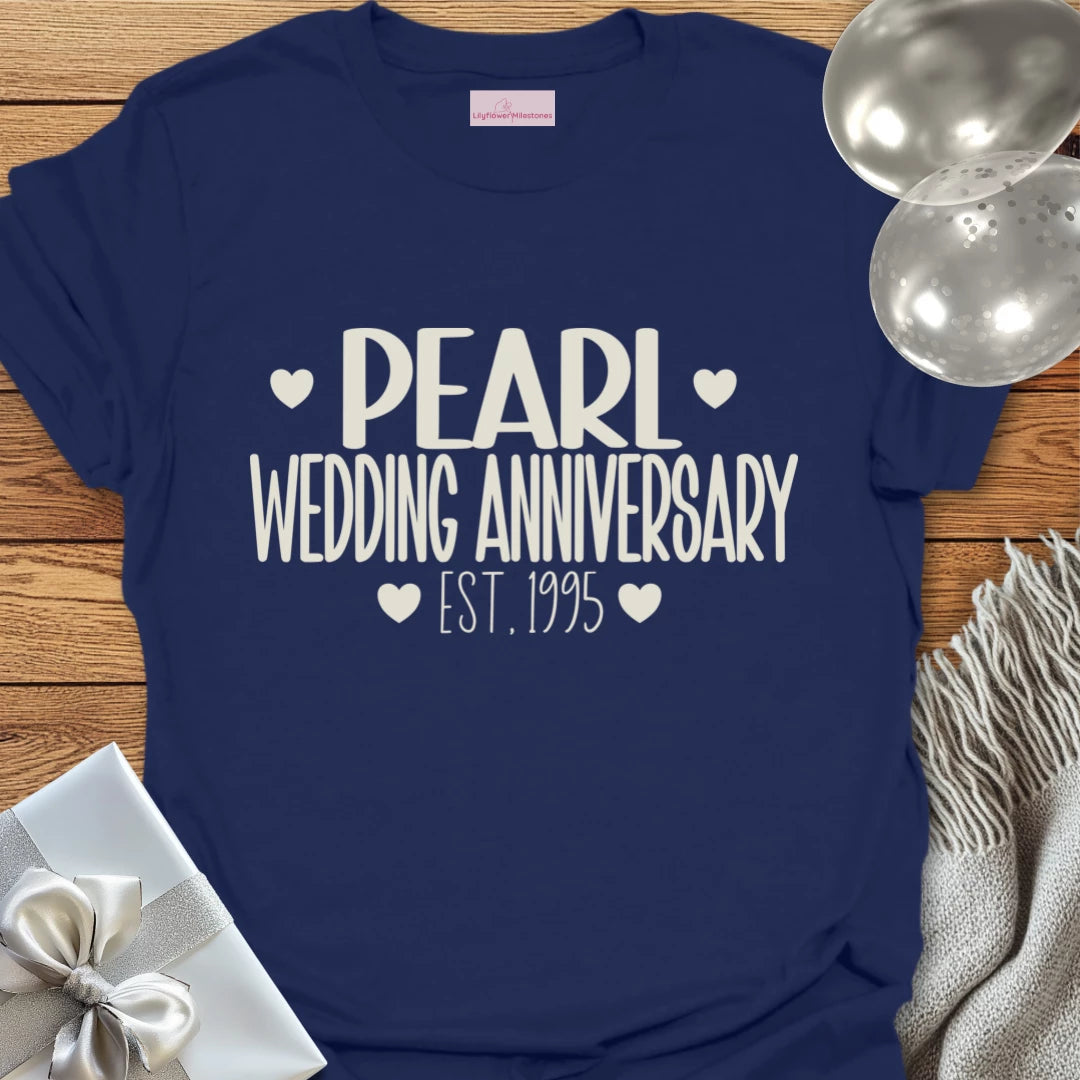 Pearl Wedding Anniversary, Est 1995 - 30th Wedding Anniversary T-Shirt