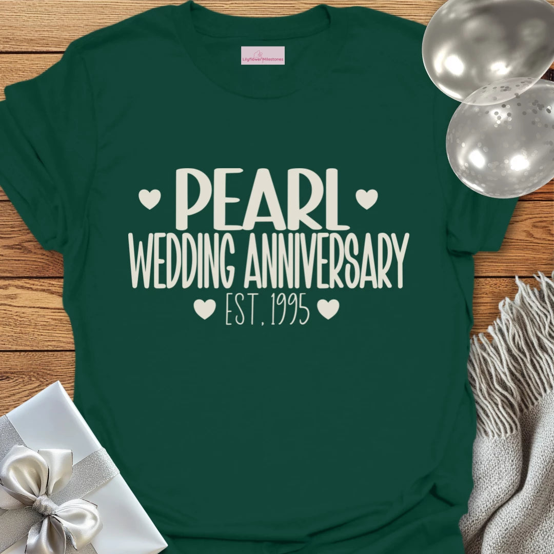 Pearl Wedding Anniversary, Est 1995 - 30th Wedding Anniversary T-Shirt
