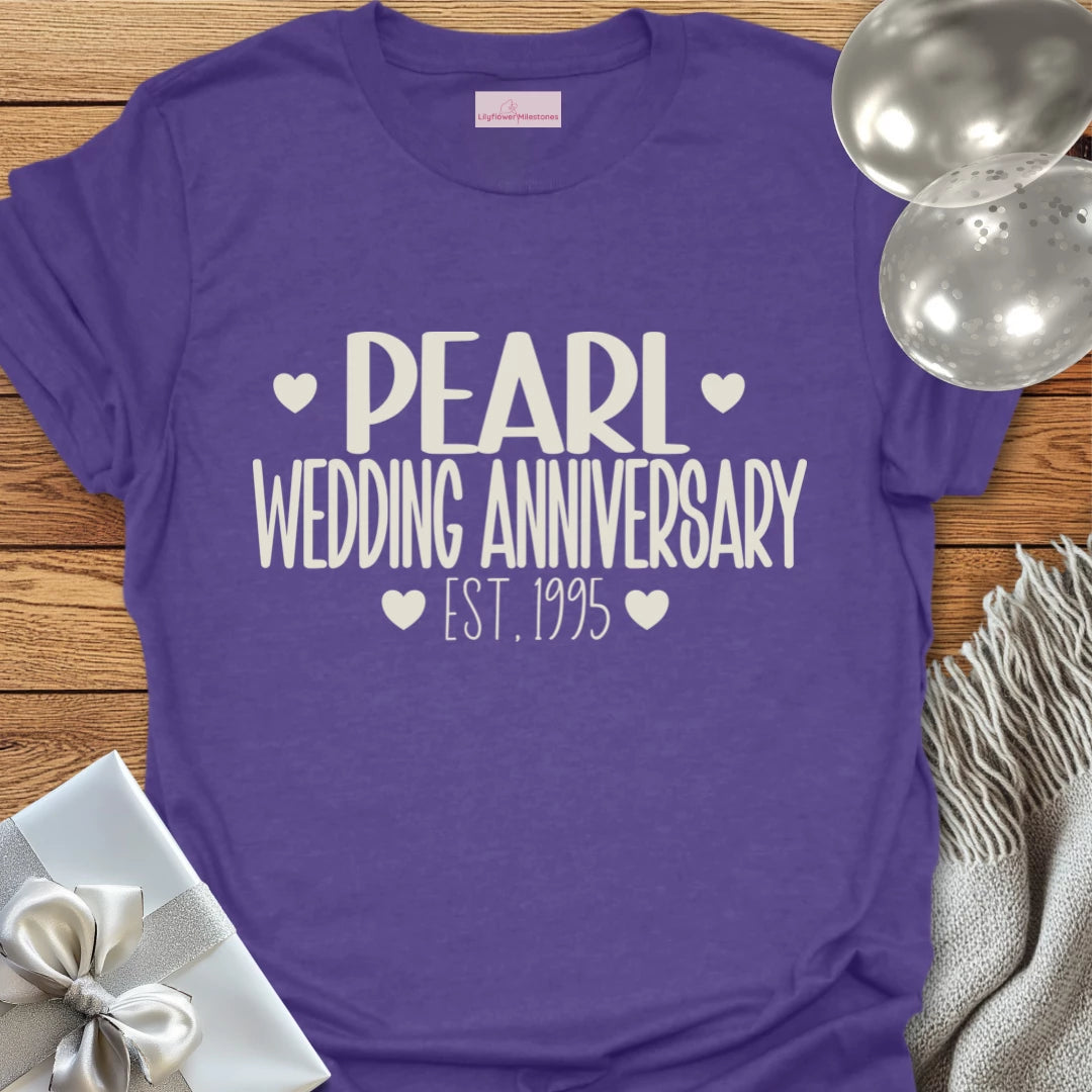Pearl Wedding Anniversary, Est 1995 - 30th Wedding Anniversary T-Shirt