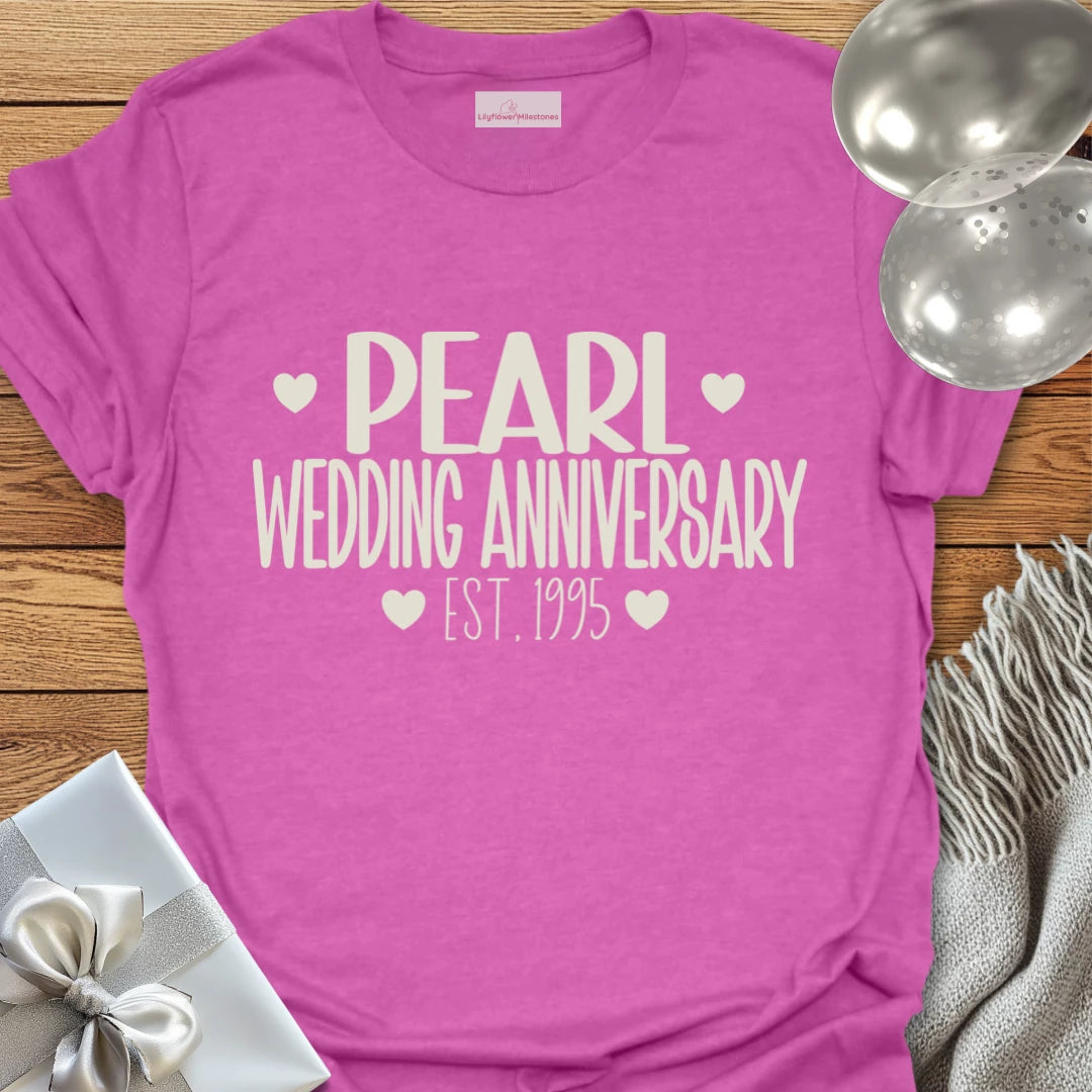 Pearl Wedding Anniversary, Est 1995 - 30th Wedding Anniversary T-Shirt