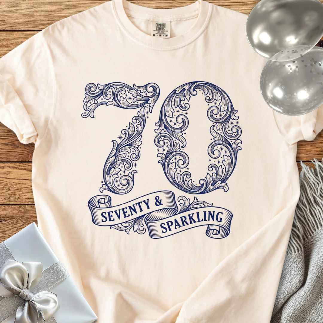 70 & Sparkling - Premium 70th Birthday T-Shirt