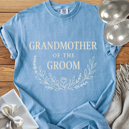 Grandmother of the Groom - Premium Bloom Bridal Party T-Shirt