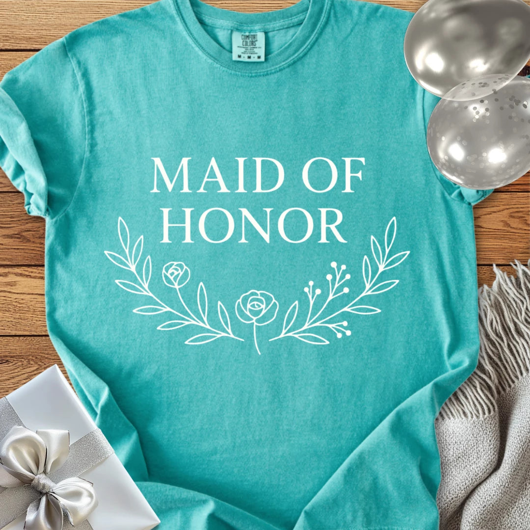 Maid of Honor - Premium Bloom Bridal Party T-Shirt