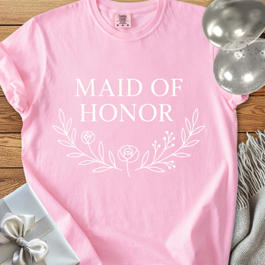 Maid of Honor - Premium Bloom Bridal Party T-Shirt