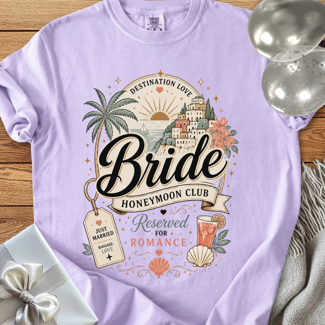 Bride Honeymoon Club, Reserved for Romance - Premium Honeymoon T-Shirt