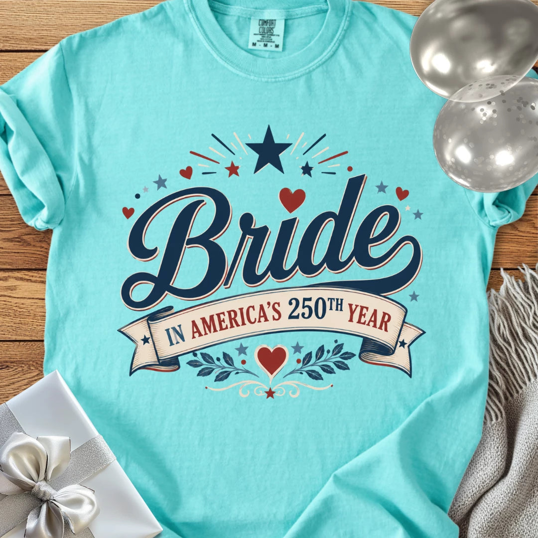 Bride in America’s 250th Year - Premium America 250 Wedding T-Shirt