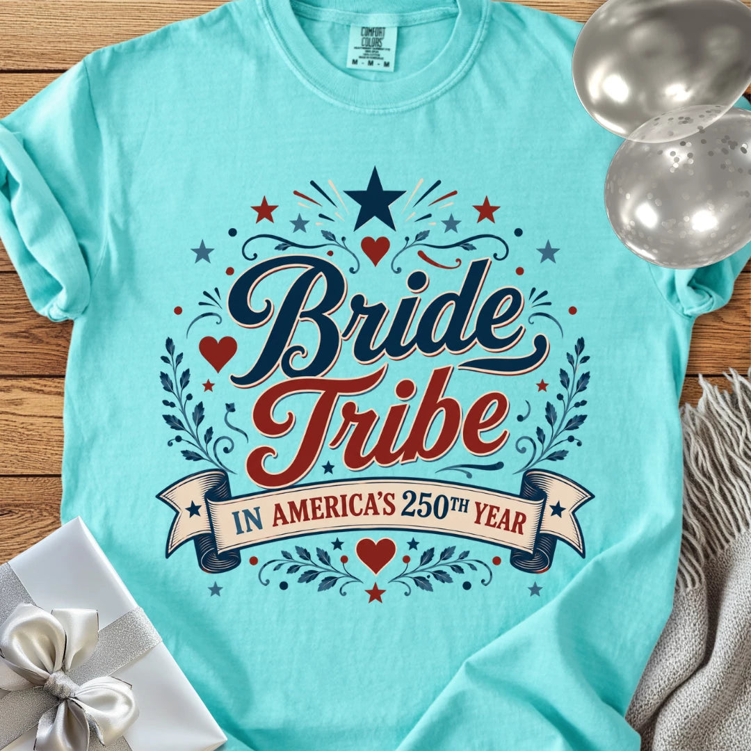 Bride Tribe In America's 250th Year - Premium America 250 Wedding T-Shirt
