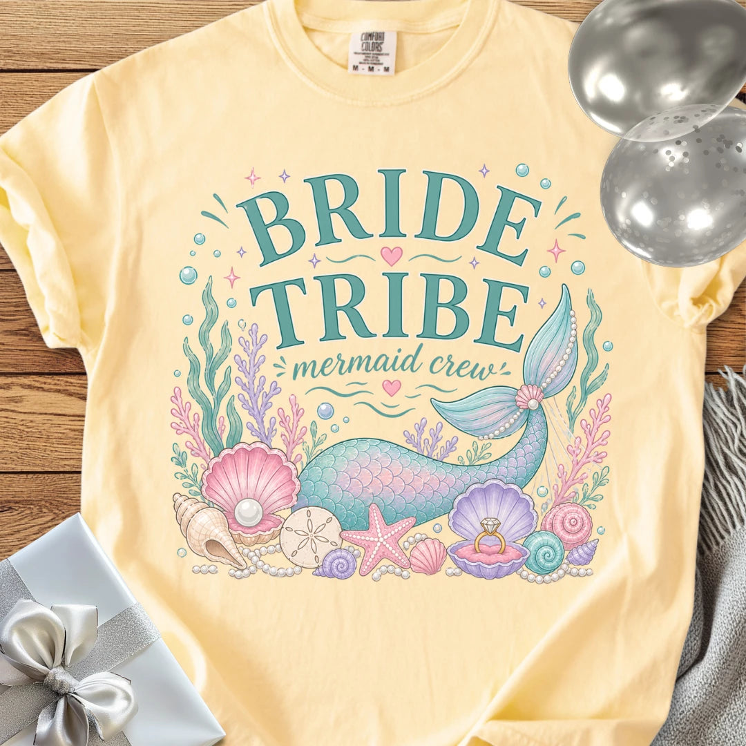 Bride Tribe, 'Mermaid Crew' - Premium Bridal Party T-Shirt