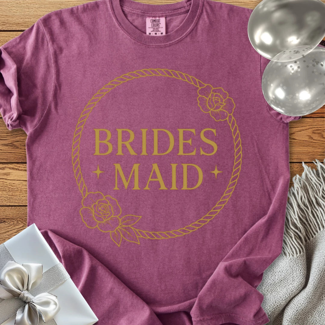 Bridesmaid - Premium Floral Wreath Bridal Party T-Shirt