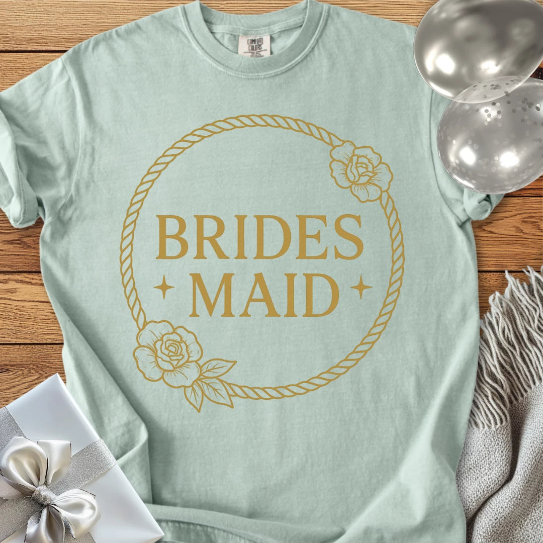 Bridesmaid - Premium Floral Wreath Bridal Party T-Shirt