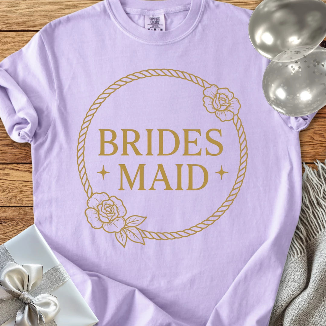 Bridesmaid - Premium Floral Wreath Bridal Party T-Shirt