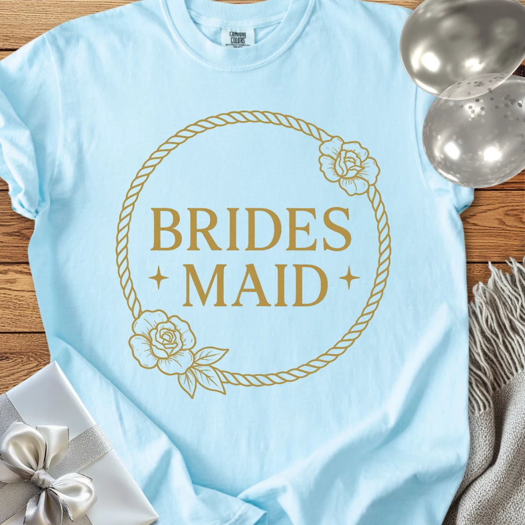 Bridesmaid - Premium Floral Wreath Bridal Party T-Shirt