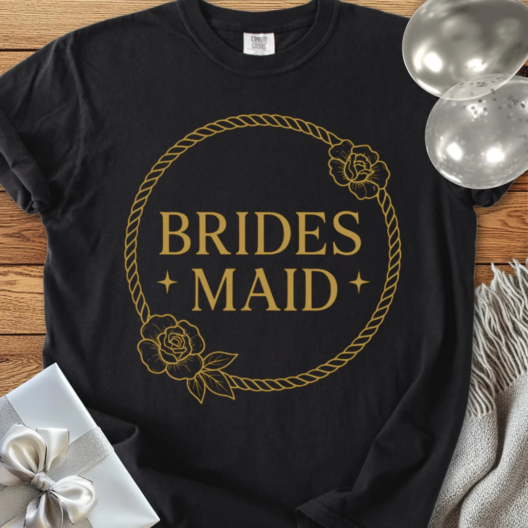 Bridesmaid - Premium Floral Wreath Bridal Party T-Shirt