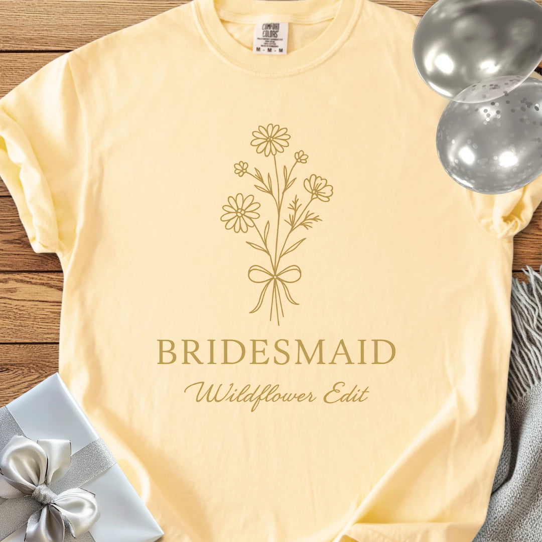 Bridesmaid, Wildflower Edit - Premium Bridal Party T-Shirt
