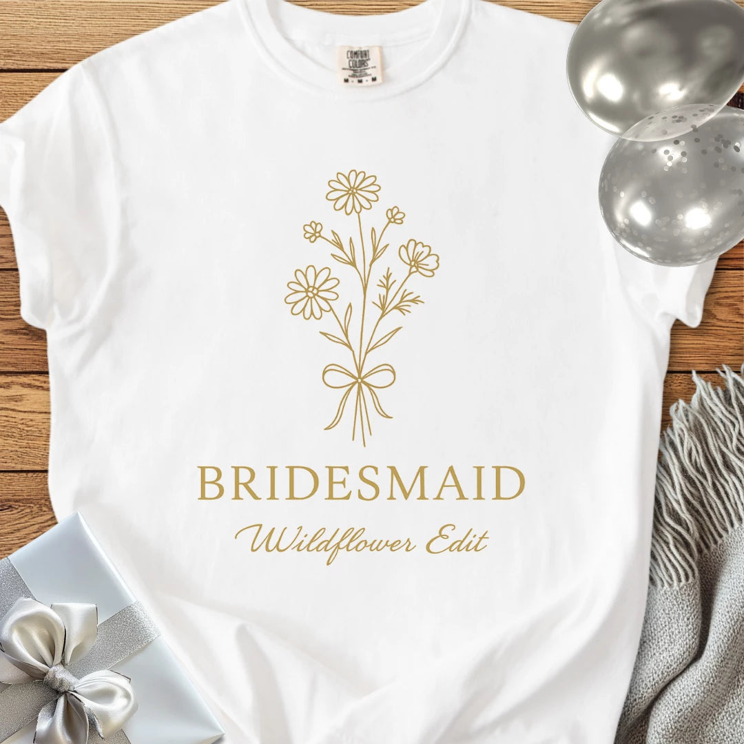 Bridesmaid, Wildflower Edit - Premium Bridal Party T-Shirt